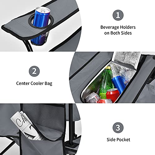 Double Camping Chair with Umbrella