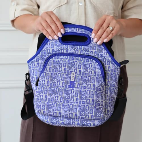 LunchTote Zippered Bag Insulated Neoprene Caddy (Off the Grid / X-Large 6.5 Quart Lunch Tote)