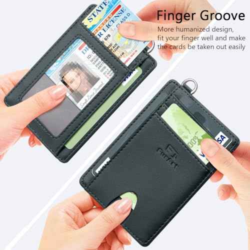 Slim Minimalist Wallet RFID Credit Card Holder for Men