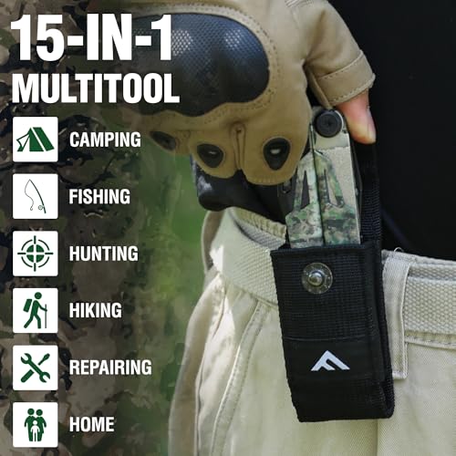 15-in-1 EDC Multitool Pliers with Sheath, Pocket Knife