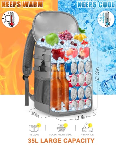 Cooler Backpack Insulated Leak Proof for Women Men Soft Cooler Bag (45 Count)