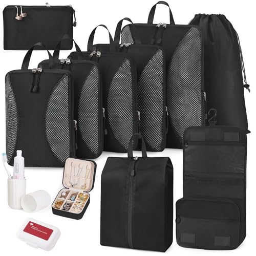 12 Piece Expandable Compression Packing Cubes (12 Count)