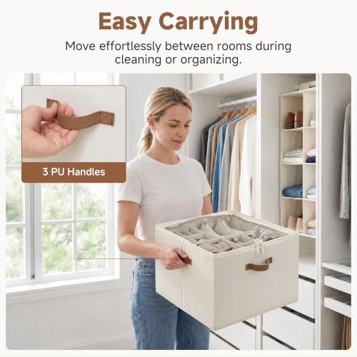 2-Pack 32-Pair Shoe Storage Organizer for Closet, Beige (2 Count)