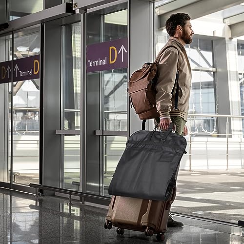 Garment Bags for Travel Carry on Suit Bags for Men Travel Waterproof Hanging Clothes Bag for Travel with Shoulder Strap and Extra Pockets for Suit Shirts Coats Dresses