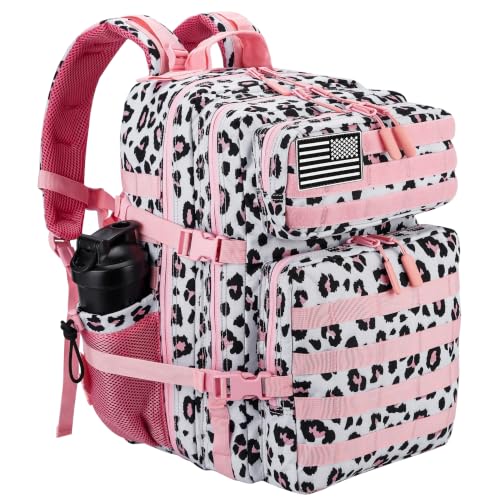 Military Tactical Backpack for Men and Women 45L Army 3 Days Assault Pack Bag Large Rucksack with Molle System Blush Pink