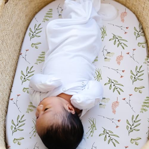 Stretch Fitted Bassinet Sheet Set BROLEX 2 Pack Cradle Sheets for Bassinet Pad (2 Count)