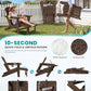 4 Pcs HDPE Folding Adjustable Adirondack Chair with Ottoman (4 Count)