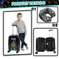 Kids Luggage Set Carry On Rolling Suitcase with U shaped Pillow Toddler Suitcase for Boys Travel Set Rocket Hardside Luggage with Spinner Wheels Airline Approved