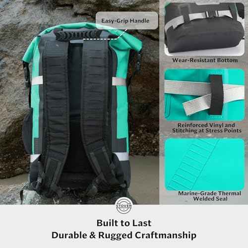 30/40/55L Waterproof Dry Backpack & Phone Case - Large Floating Dry Bag for Kayaking, Travel, Hiking, Fishing, Camping, Motorcycles & Beach, Heavy-Duty Roll Top Men/Women (Teal)