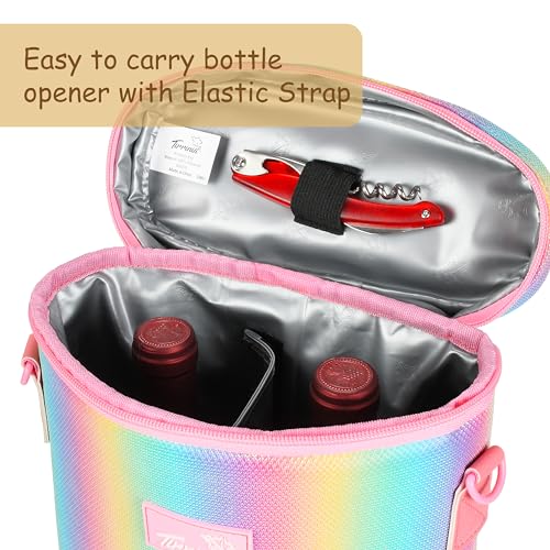 2 Bottle Insulated Wine Tote Carrier Bag