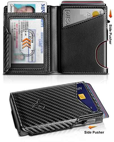 Men Airtag Leather Wallet Metal Case Money Clip