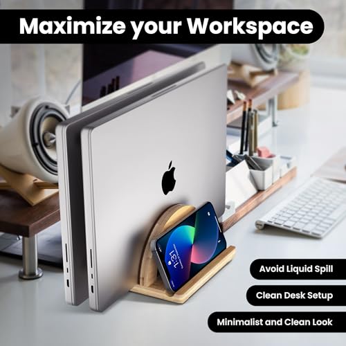 Premium Wood Vertical Laptop Stand