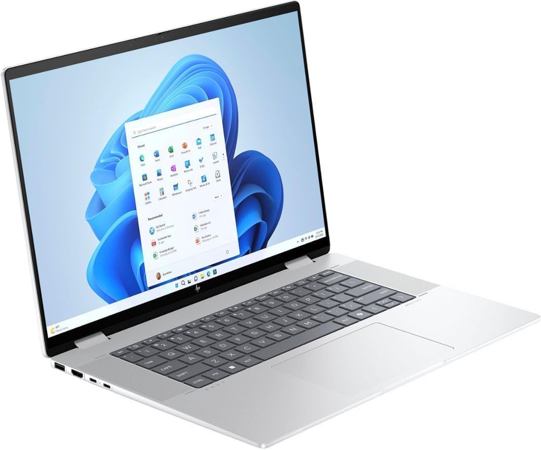 HP Envy x360 2-in-1 AI PC Laptop | 16" WUXGA IPS Touch | Intel 12-core Ultra 5 125U (>i7-1335U) | 16GB DDR5 1TB SSD Backlit Thunderbolt USB-C Poly Studio Privacy Camera Win11Pro Silver + HDMI Cable