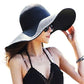 Beach Hats for Women Big Straw Wide Brim Summer Hat Floppy Foldable Roll up Cap Sun Hat UPF 50+