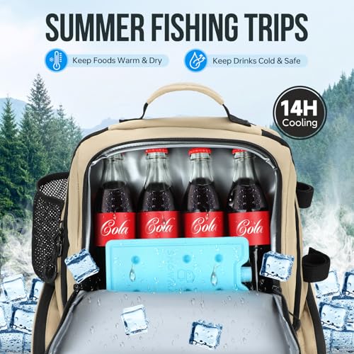 Fishing Backpack with Rod Holders & Cooler