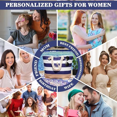 Initial Personalized Beach Bag for Women