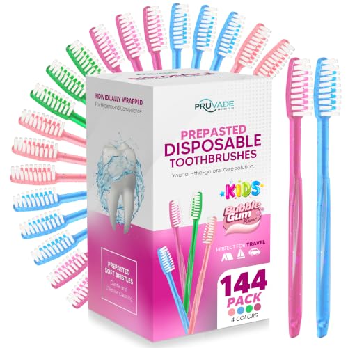144 Pack Disposable Toothbrushes with Toothpaste (144 Count)