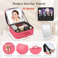 Travel Makeup Bag with Mirror & 8 Adjustable EVA Dividers