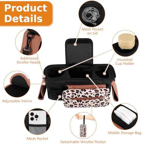 Universal Stroller Organizer with Insulated Cup Holder