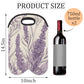 Cartoon Lavender 2 Bottle Wine Carrier Tote Bag Insulated Wine Bottles Neoprene Bag with Secure Carry Handle Portable Wine Cooler Bag for Travel Picnic Beach