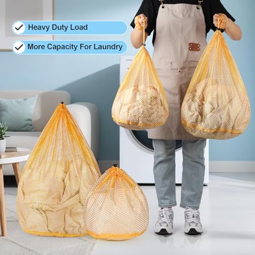 4Pcs Mesh Laundry Bags Washing Machine Mesh Wash Bags for Clothes (4 Count)