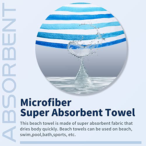 Microfiber Beach Towel Oversized 71x32 (2 Count)