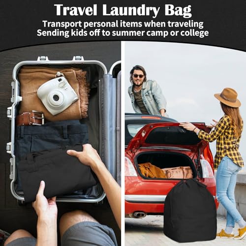 Canvas Laundry Bags with Handles & Rectangular Base