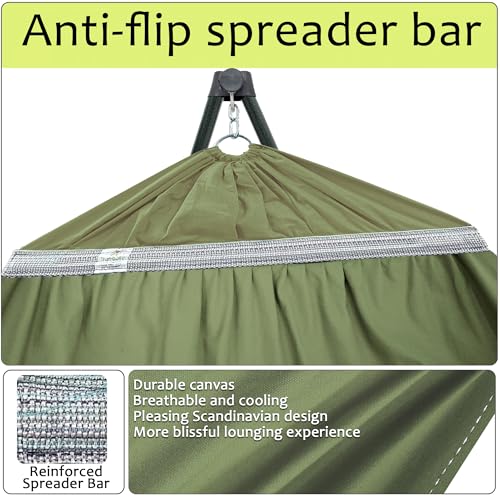 Sturdy Steel Hammock with Stand Premium Cotton Canvas Hammock