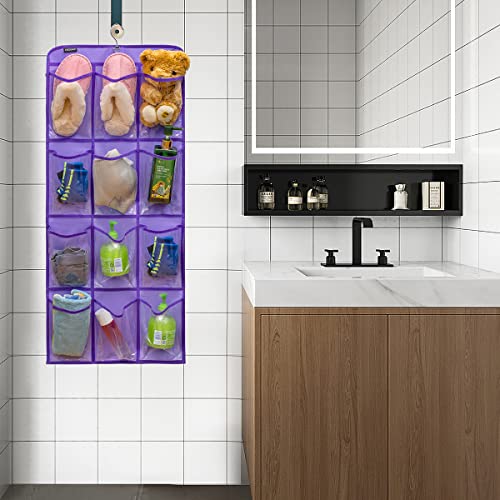 Dual Sided Hanging Shoe Organizer for Closet with Rotating Hanger Hanging Shoe Rack Holder with 24 Large Pockets