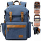 Blue Canvas Camera Backpack