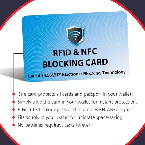 5 Pack RFID Blocking Card for Credit Debit ID Card (5 Count)