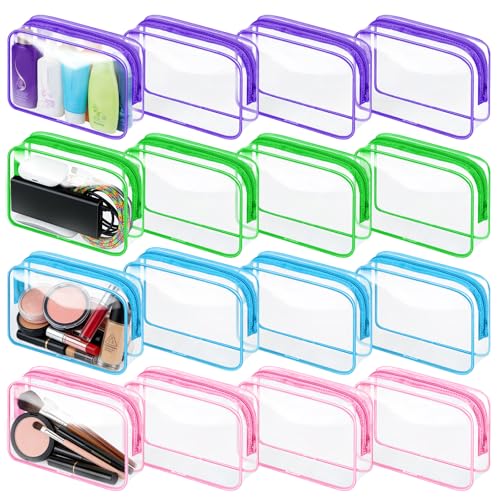 16 Packs Clear Makeup Bag Bulk