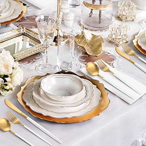 Matte White Gold Silverware Set (4 Count)