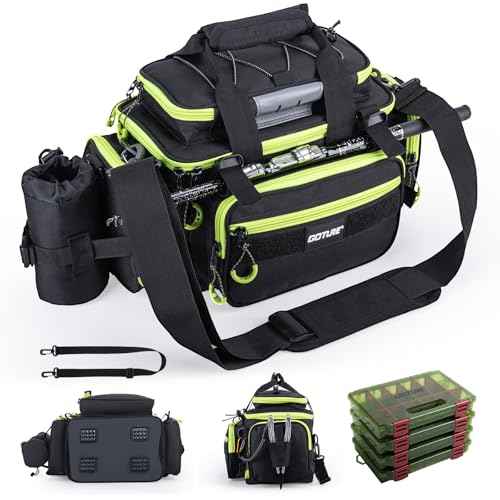 Fishing Tackle Bag with 4 3600 Tackle Boxes