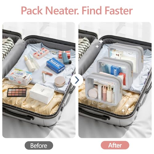 Clear Makeup Bag for Travel (3 Count)