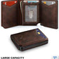 Men Slim Leather Wallet Metal Case Money Clip