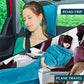 Compact 2-in-1 Travel Blanket Pillow for Airplane Flight, Teal Blue