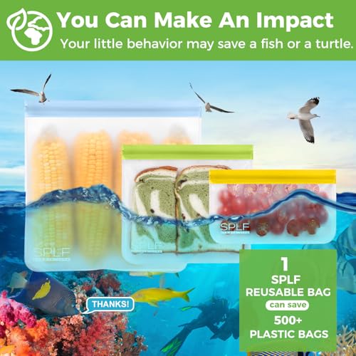 6 Pack Reusable Gallon Freezer Bags Dishwasher Safe (6 Count)