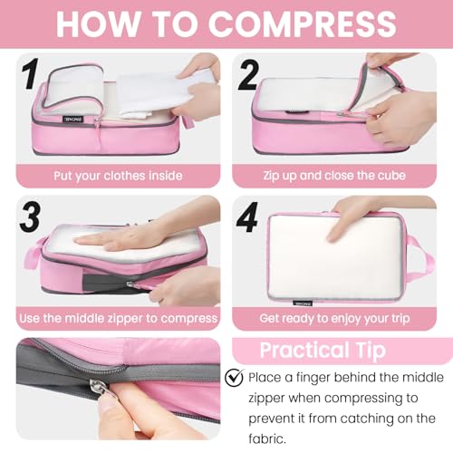 6 Set Ultralight Compression Packing Cubes Packing Organizer for Travel Accessories Luggage Suitcase Backpack