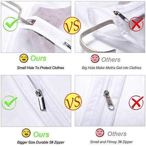 Garment Bag Covers 24''X54'' Lightweight White PEVA Breathable Bags (6 Count)