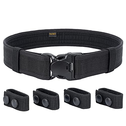 Duty Belt w Hook Lining 4 Keepers Police Law Enforcement Correctional Officer Security 2" Black Nylon Outer Belt XXL