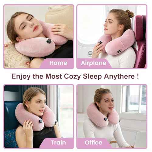 Inflatable Travel Neck & Shoulder Pillow for Airplanes&Long Trips