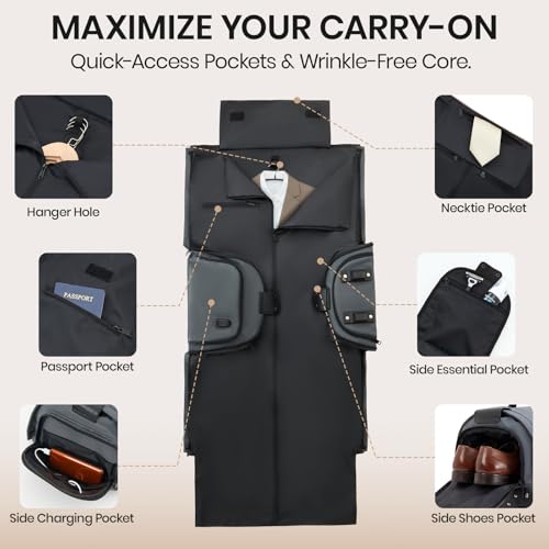 Carry On Rolling Garment Bag with Wheels