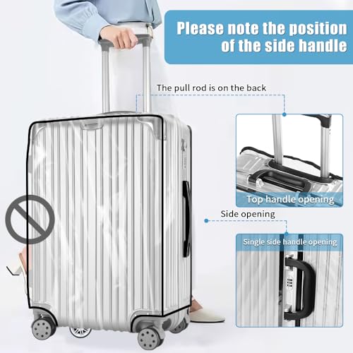 Clear PVC Suitcase Cover Protectors 24 Inch Luggage Cover for Wheeled Suitcase 24''