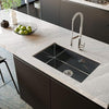 32 x 19 Inch Gloss Black Ceramic Coating with NanoTek Undermount Kitchen Sink