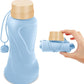 Collapsible Water Bottles,650ml,Leak Proof,Reuseable BPA Free Silicone Foldable Water Bottles,Durable Lightweight for Travel Gym Camping Hiking,Compact Size Portable Sports Water Bottle (Blue)