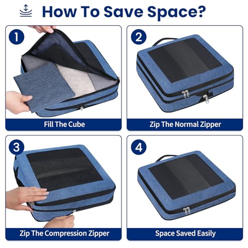 Compression Packing Cubes for Travel (8 Count)