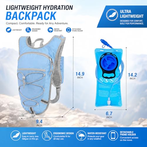 Lightweight Hydration Backpack 2L Water Bladder Pack