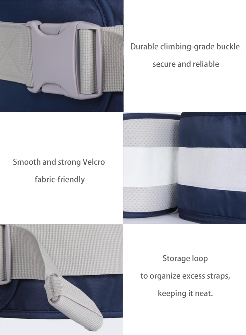 Baby Hip Seat Carrier Baby Waist Stool for Child Infant Toddler with Adjustable Strap Buckle Pocket Soft Inner Huge Storage (Khaki)
