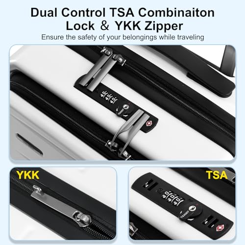 20 Inch Carry On Luggage 22×14×9 Airline Approved with Front Pocket